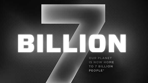 De aarde met 7 miljard mensen (infographic)