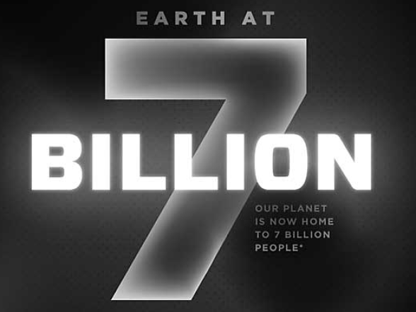 De aarde met 7 miljard mensen (infographic)