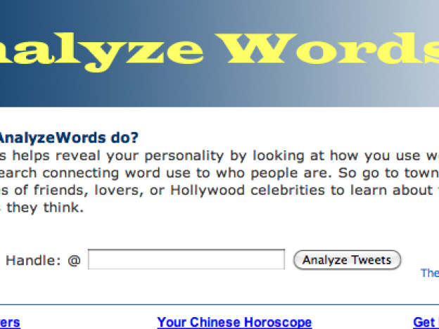 Analyzewords: je persoonlijkheid in beeld via Twitter