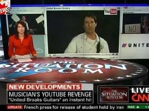 United Airlines heeft zware tijden door YouTube clip