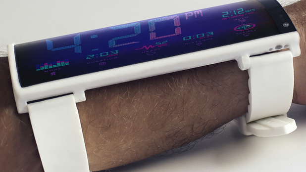 Draagbare smartphones om je arm