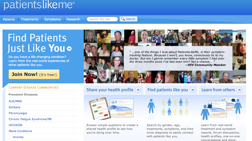 PatientslikeMe: deel ervaringen