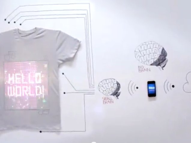 T-shirt verbonden met internet