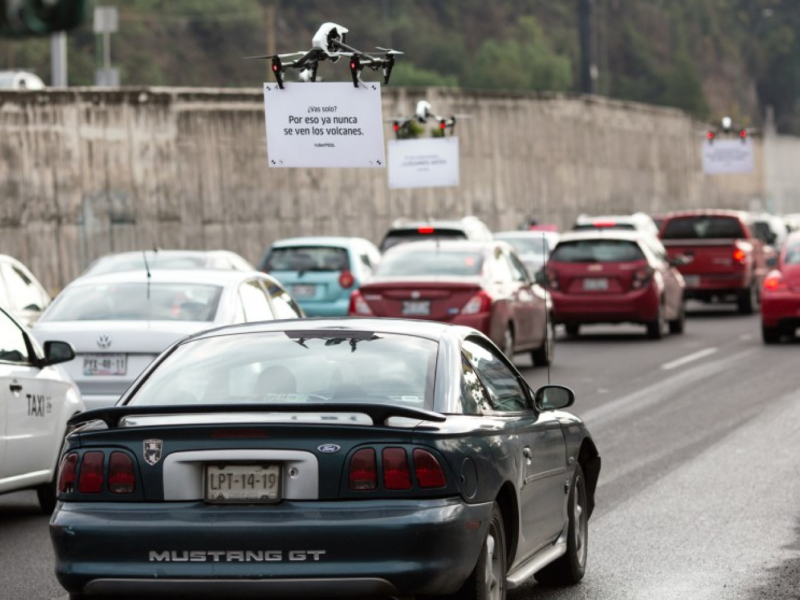 Uber en drones adverteren